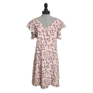 Chiffon Butterfly Sleeve Shift Dress